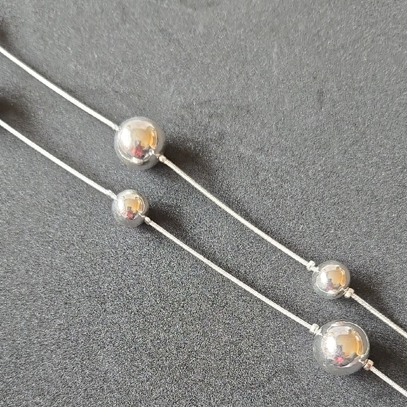 Sophisticated Silver Bead Necklace - Picture 3 of 5